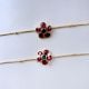 Handmade Brass Metal Jewellery Floral Stone Anklet Pair